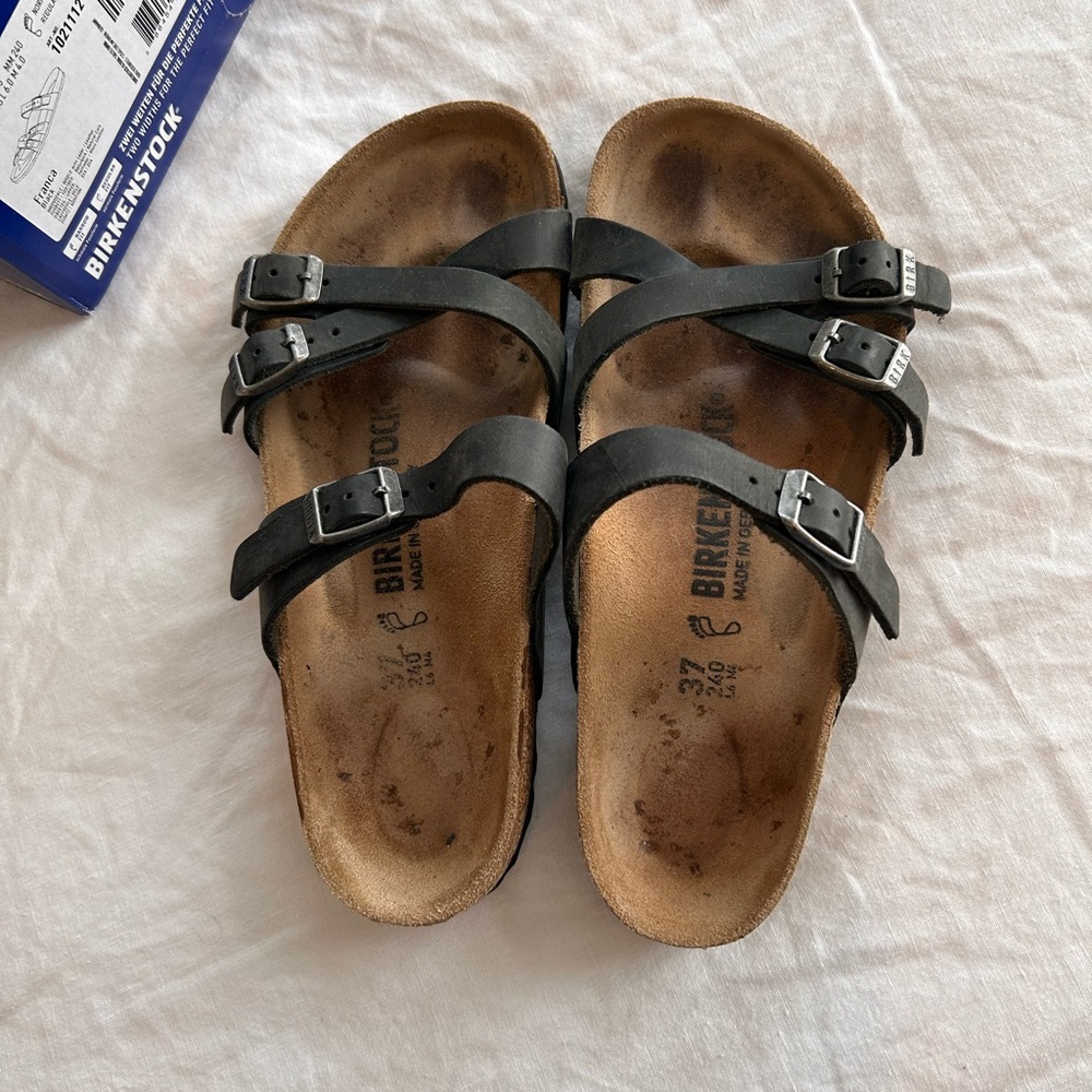 BIRKENSTOCK Franca Black Oil Rubbed Leather ~ Size 37 - Picture 3 of 6